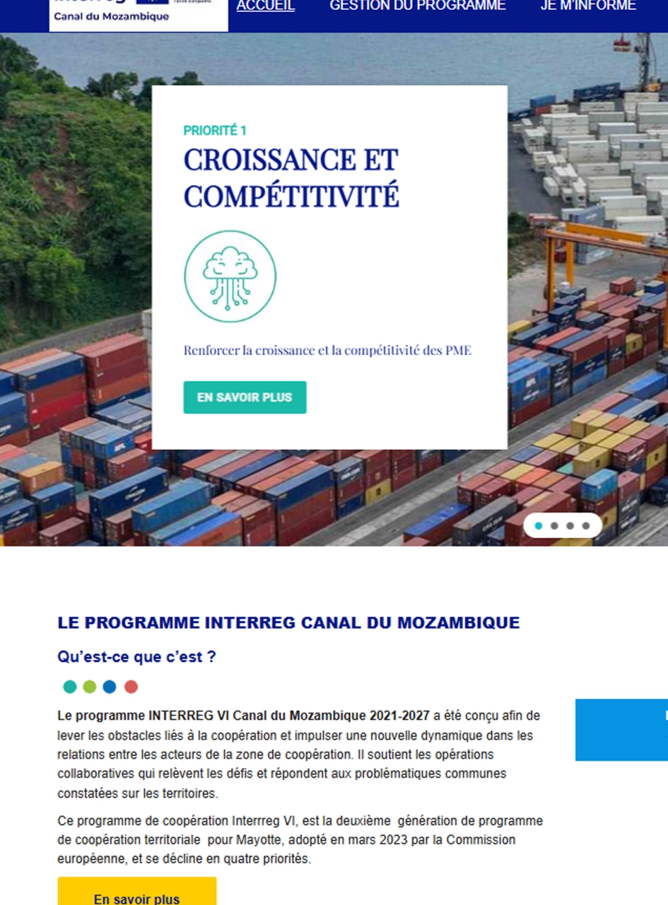 Le programme INTERREG VI Canal du Mozambique 2021-2027